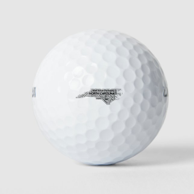 North Carolina State Word Cloud Golf Balls (Front)