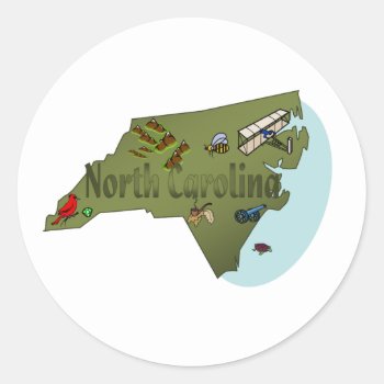 North Carolina Sticker by slowtownemarketplace at Zazzle