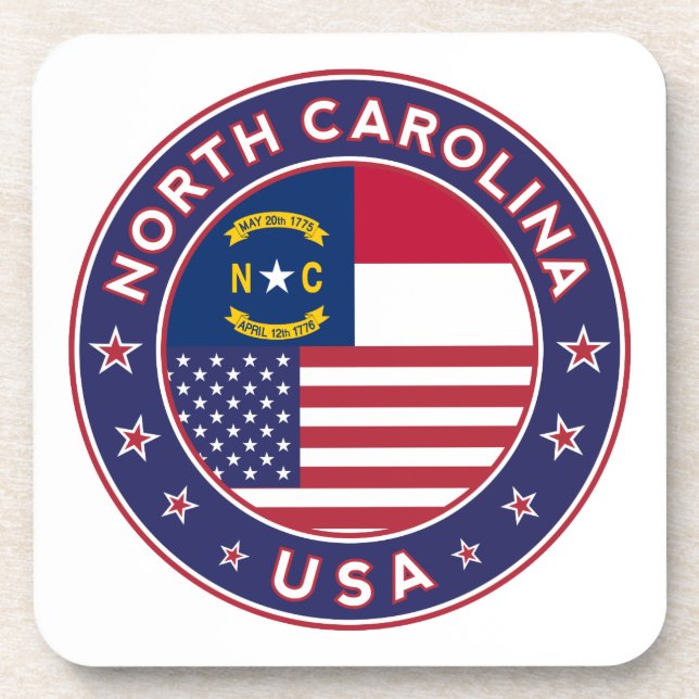 North Carolina sticker, phone case, tote bag Beverage Coaster (Front)