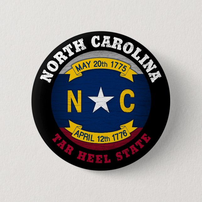NORTH CAROLINA TAR HEEL STATE FLAG BUTTON (Front)