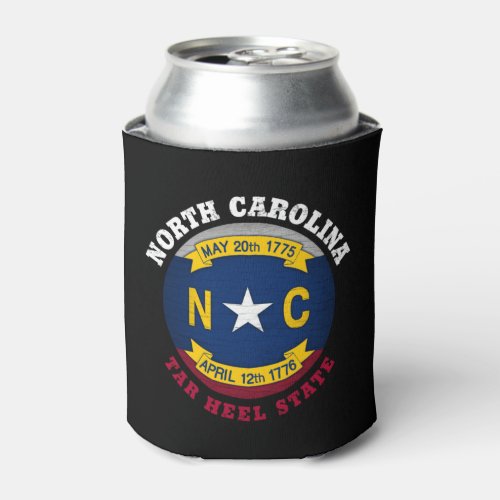 NORTH CAROLINA TAR HEEL STATE FLAG  CAN COOLER