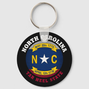 NORTH CAROLINA TAR HEEL STATE FLAG KEYCHAIN