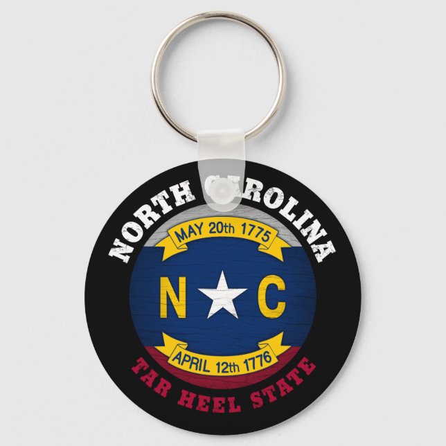 NORTH CAROLINA TAR HEEL STATE FLAG KEYCHAIN (Front)