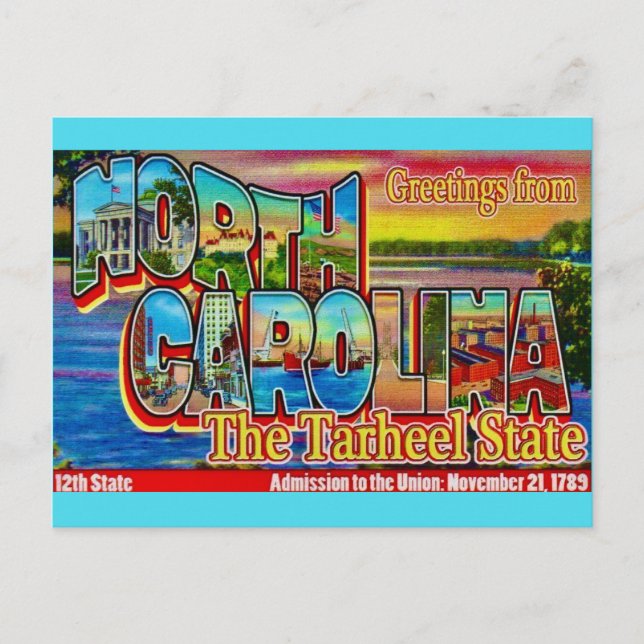 North Carolina - Tarheel Postcard (Front)