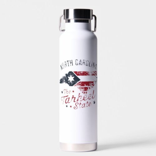 North Carolina The Tarheel State Map Water Bottle