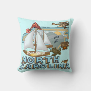 North Carolina Throw Pillow