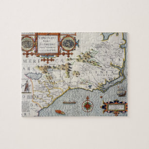 North Carolina, titled 'Virginiae item et Floridae Jigsaw Puzzle