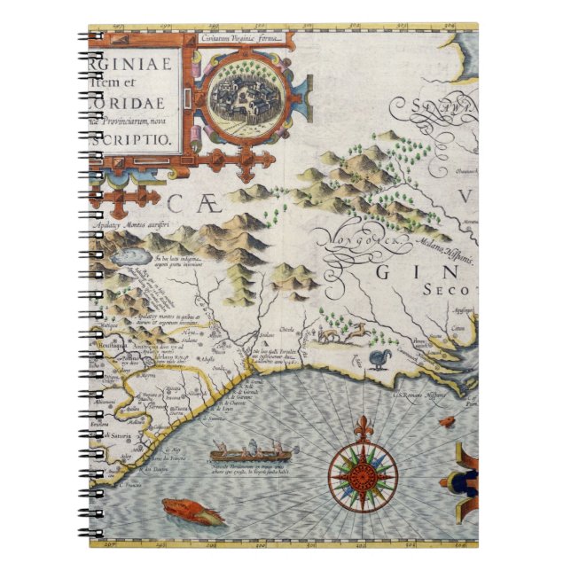 North Carolina, titled 'Virginiae item et Floridae Notebook (Front)