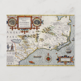 North Carolina, titled 'Virginiae item et Floridae Postcard