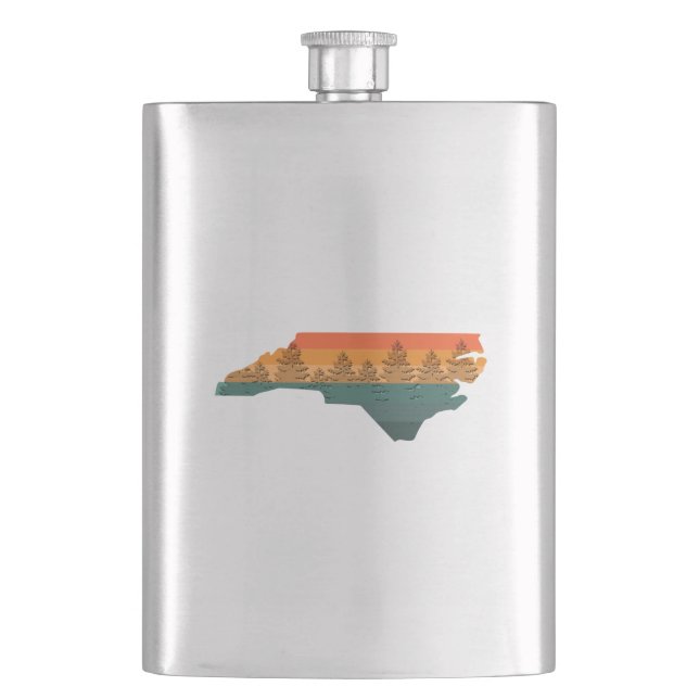 North Carolina Tree Silhouette Flask (Front)