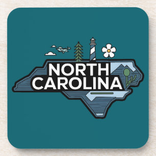 North Carolina, United States of America Beverage Coaster