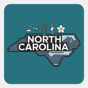 North Carolina, United States of America Square Sticker