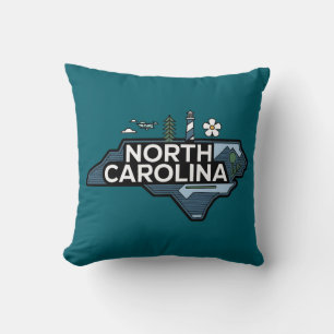 North Carolina, United States of America Throw Pillow