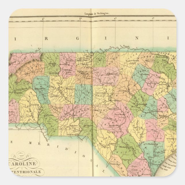 North Carolina US Square Sticker (Front)