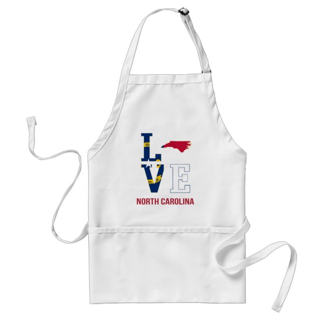 North Carolina USA State Love Adult Apron (Front)