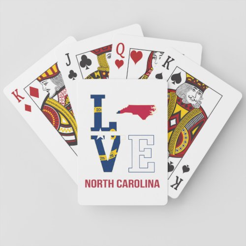 North Carolina USA State Love Poker Cards