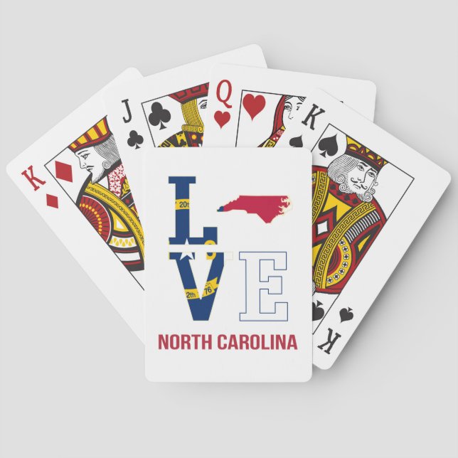 North Carolina USA State Love Poker Cards (Back)