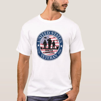North Carolina Veteran 250 Design - White Outline T-Shirt