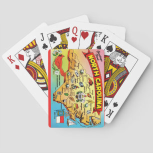 North Carolina Vintage Map Playing Cards