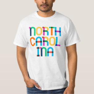North Carolina Vintage Retro Pop Art Colorful Type T-Shirt