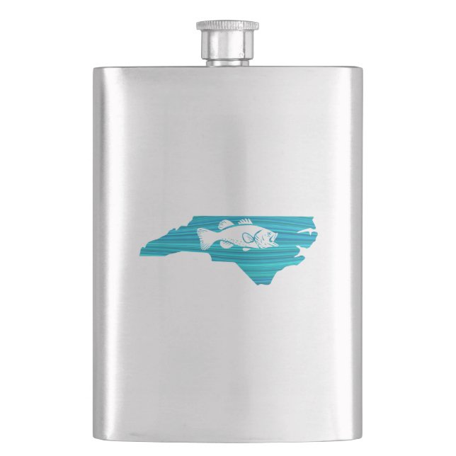 North Carolina Wave Fishing Flask (Front)