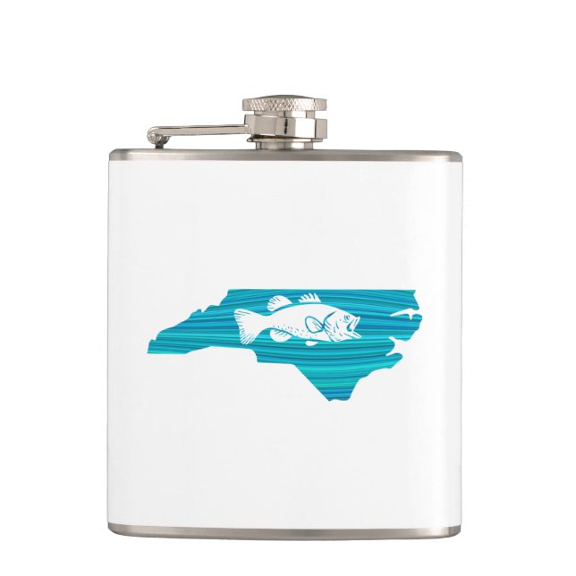 North Carolina Wave Fishing Flask (Front)