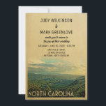 North Carolina Wedding Invitation Vintage Mountain<br><div class="desc">A unique vintage North Carolina wedding invitation with tons of mid-century charm featuring the Smoky Mountains and Blue Ridge Mountains. Celebrate your North Carolina destination wedding with this neat retro North Carolina wedding invite.  Thanks to Lee Coursey's photo as base: http://bit.ly/1B9mXos</div>