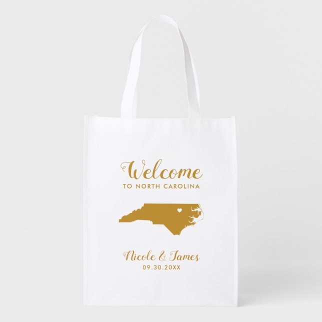 North Carolina Wedding Welcome Bag for Hotel Guest (Front)