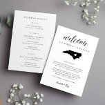 North Carolina Wedding Welcome Letter & Itinerary<br><div class="desc">Share a welcome message for your North Carolina wedding guests as well as an itinerary or schedule of the weekend's events. Front features your welcome message with a silhouette map of the state of North Carolina with a heart inside. Personalize the reverse side with your wedding day or wedding weekend...</div>