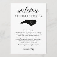 North Carolina Wedding Welcome Letter & Itinerary