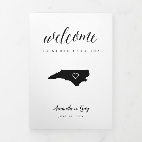 North Carolina Wedding Welcome Letter  Itinerary Tri_Fold Program