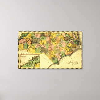 North CarolinaPanoramic Map Canvas Print