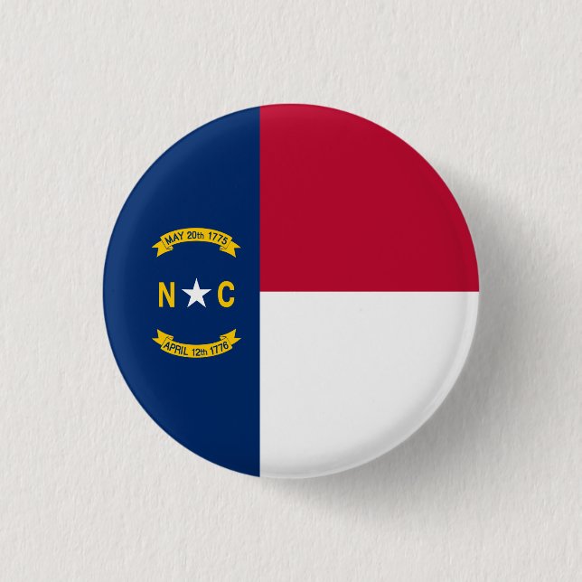 North Carolinian Flag, Flag of North Carolina Button (Front)