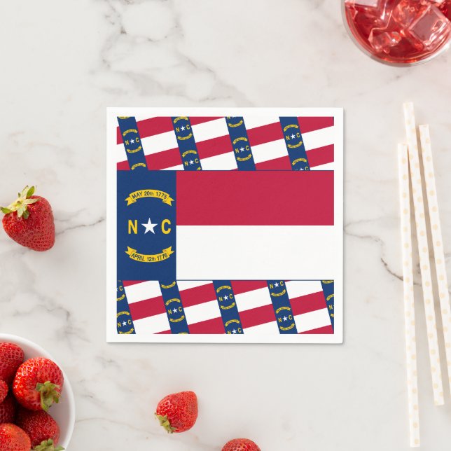 North Carolinian Flag, Flag of North Carolina Napkins (Insitu)
