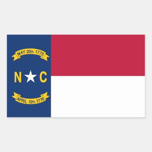 North Carolinian Flag Flag of North Carolina Rectangular Sticker