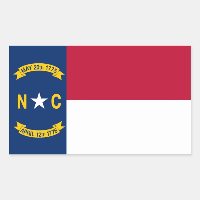 North Carolinian Flag, Flag of North Carolina Rectangular Sticker (Front)
