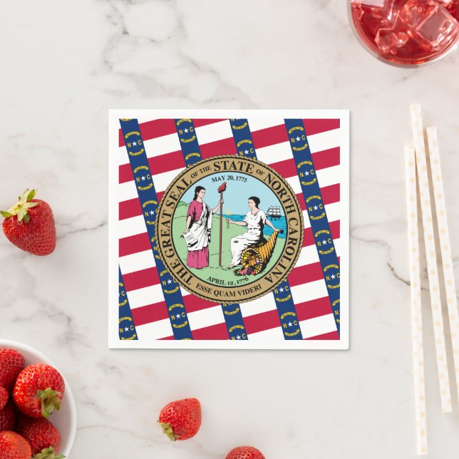 North Carolinian Flag & Seal, North Carolina Napkins (Insitu)