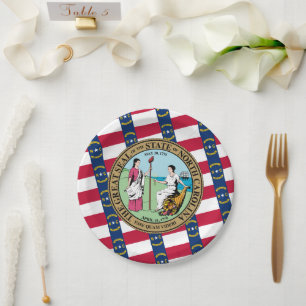 North Carolinian Flag & Seal, North Carolina Paper Plates