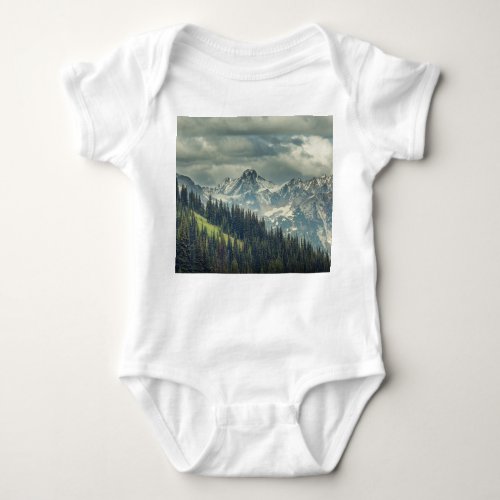 North Cascade Majestic Mountain Peak Baby Bodysuit