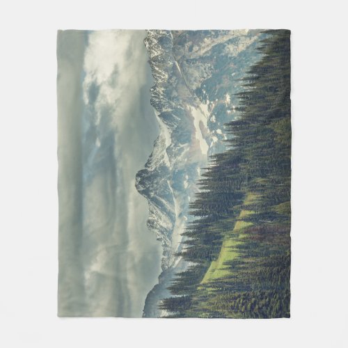 North Cascade Majestic Mountain Peak Fleece Blanket