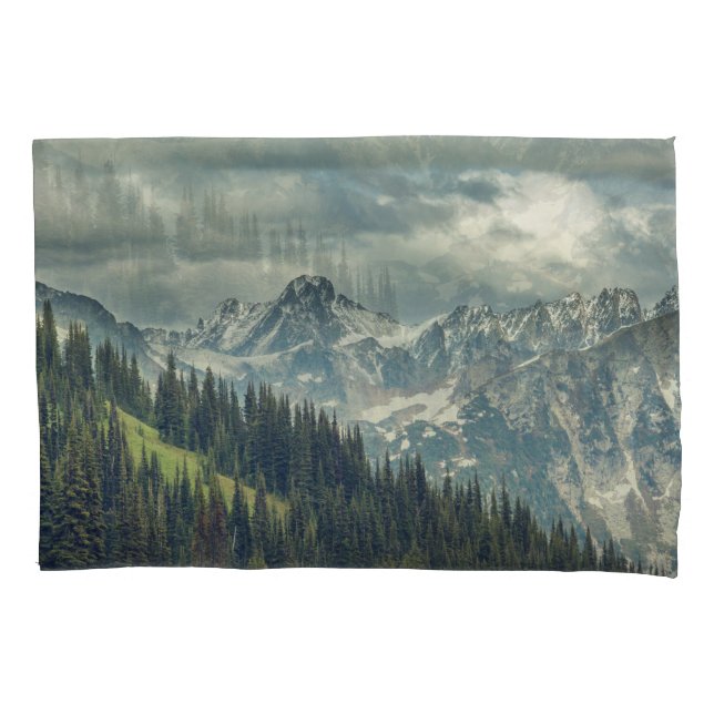North Cascade: Majestic Mountain Peak. Pillow Case (Front)