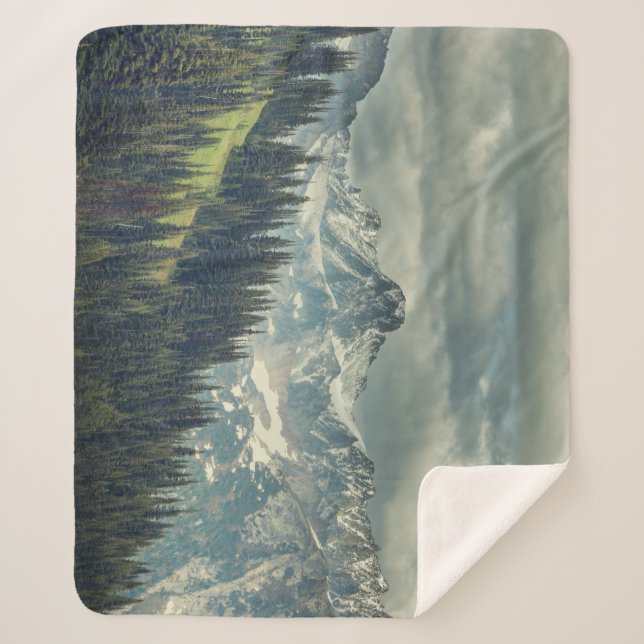 North Cascade: Majestic Mountain Peak. Sherpa Blanket (Front)