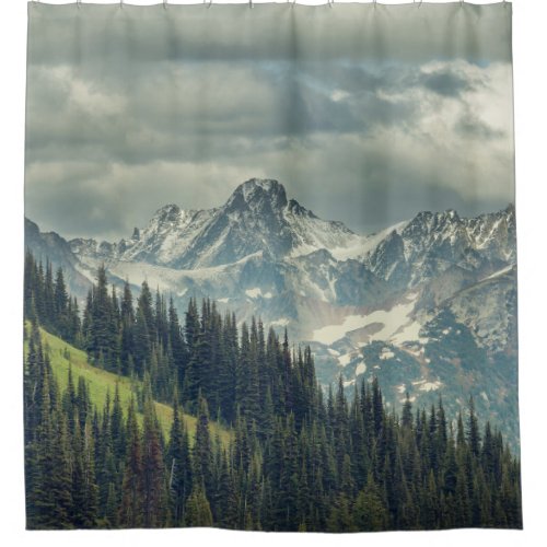 North Cascade Majestic Mountain Peak Shower Curtain