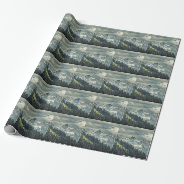 North Cascade: Majestic Mountain Peak. Wrapping Paper (Unrolled)