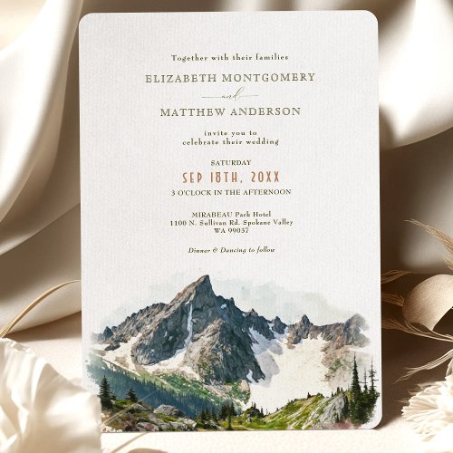 North Cascades Mountain Park Destination Wedding Invitation