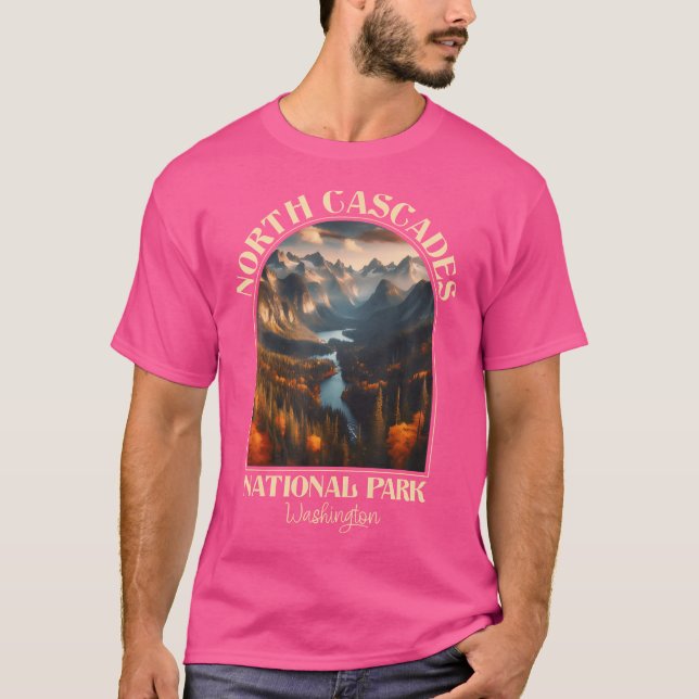 North Cascades National Park Autumn Season Camping T-Shirt (Front)