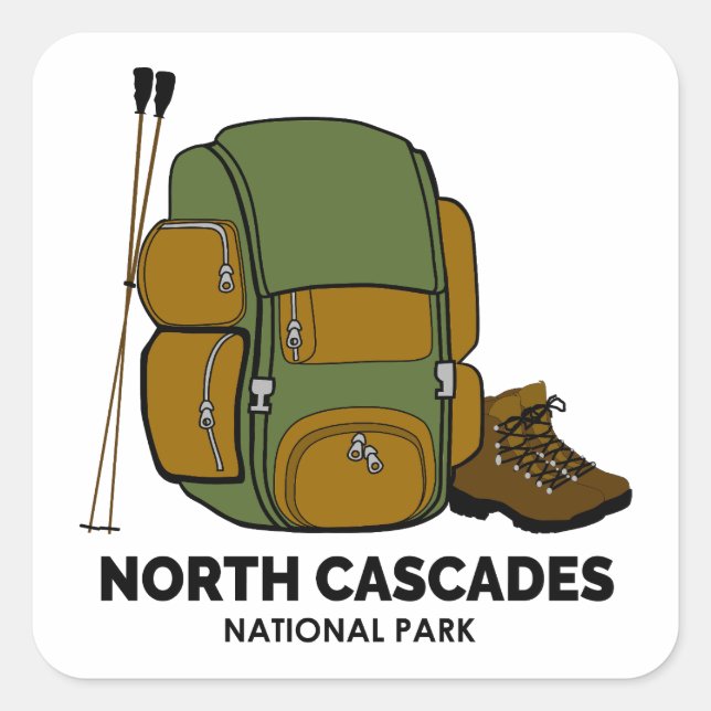 North Cascades National Park Backpack Square Sticker (Front)