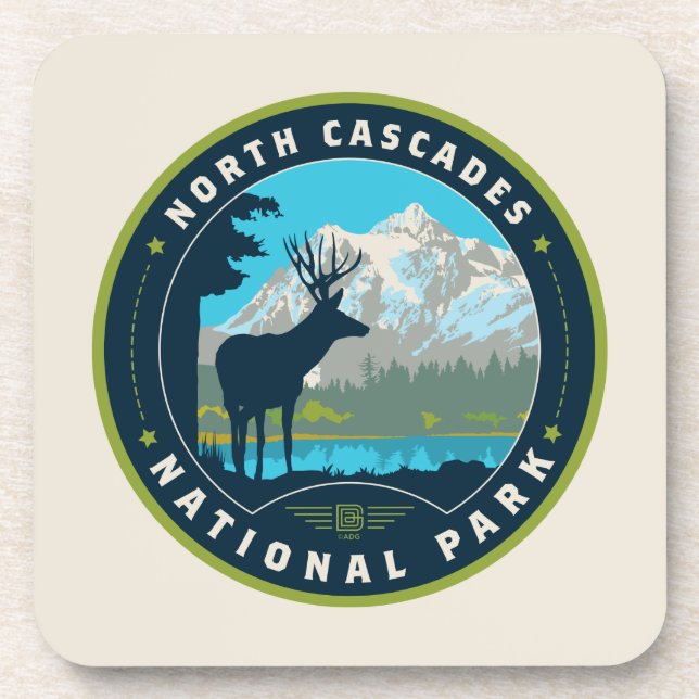 North Cascades National Park Beverage Coaster (Front)
