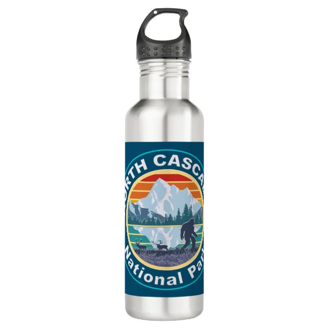 North Cascades National Park Bigfoot Stainless Steel Water Bottle (Front)