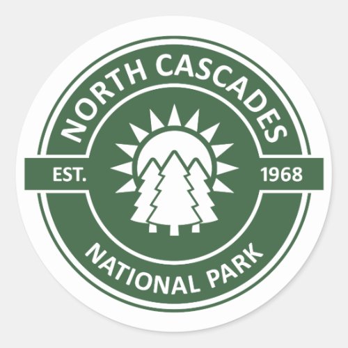 North Cascades National Park Classic Round Sticker